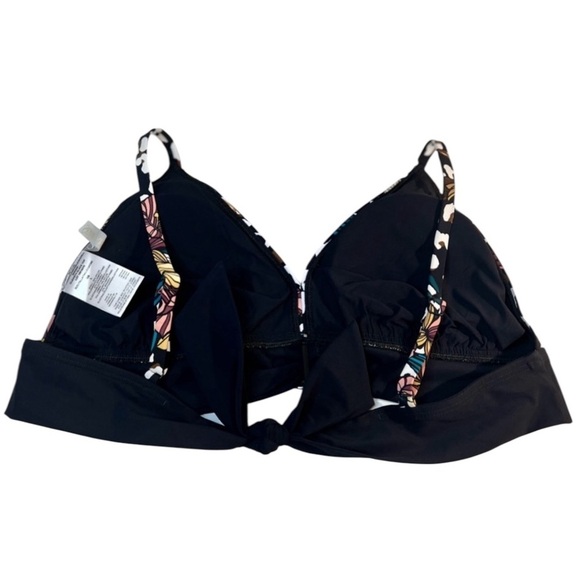 Skinny Dippers Swim Top, Tie Back & Adjustable Straps, Black/Multi, Large, NEW - Picture 4 of 6